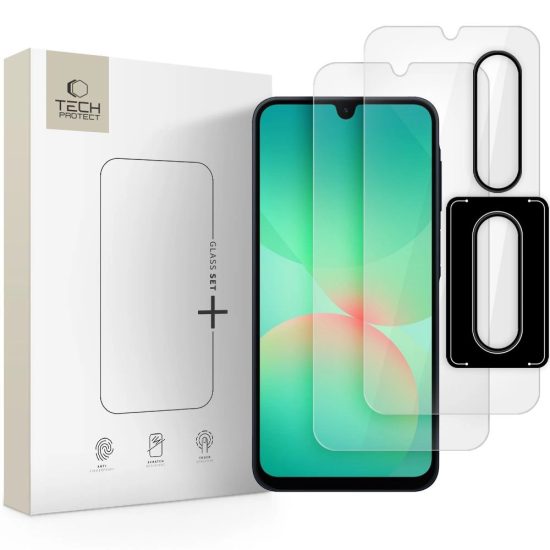 Samsung Galaxy A26 5G Kijelzővédő és Kameravédő Üvegfólia Készlet - Tech-Protect Glass Set+