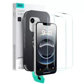   iPhone 13 / 13 Pro / 14 / 16e / 17e Kijelzővédő Üvegfólia - ESR UltraFit Tempered Glass x 2 db