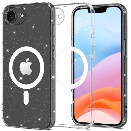 iPhone 16e Tok - Tech-Protect FlexAir MagSafe - Átlátszó-Csillogó