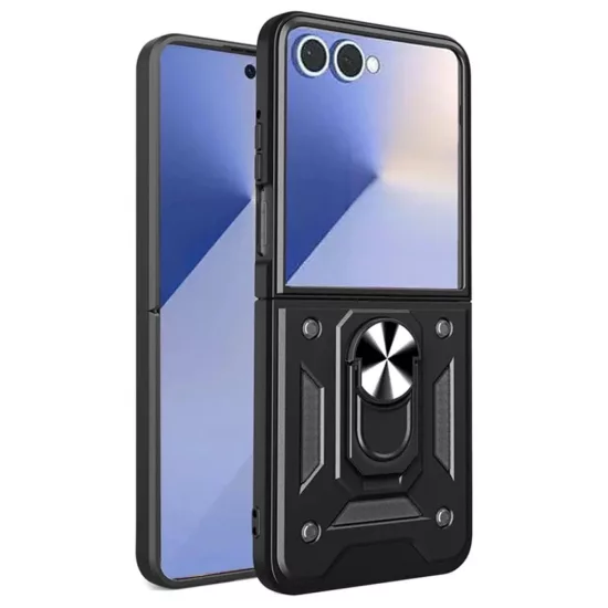 Samsung Galaxy Z Flip 7 Tok - Hybrid Armor Camshield - Fekete