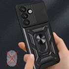 Samsung Galaxy M16 5G / F16 5G Tok - Hybrid Armor Camshield - Fekete