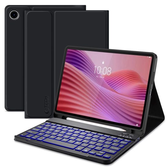 Lenovo Tab 10.1 TB-311 Tok - Tech-Protect SC Ceruzatartóval és Angol Billentyűzettel - Fekete