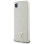 iPhone 16e / 17e Tok - Guess Grained Hot Stamp Peony Triangle Logo MagSafe - Bézs