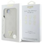 iPhone 16e / 17e Tok - Guess Grained Hot Stamp Peony Triangle Logo MagSafe - Bézs
