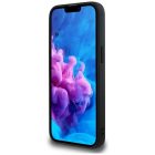 iPhone 16e / 17e Tok - Guess Grained Hot Stamp Peony Triangle Logo MagSafe - Fekete