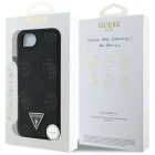 iPhone 16e / 17e Tok - Guess Grained Hot Stamp Peony Triangle Logo MagSafe - Fekete