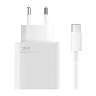 Xiaomi HyperCharge Combo Hálózati Töltő 120W - USB-A + A-C Kábel - Fehér