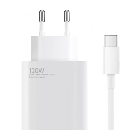 Xiaomi HyperCharge Combo Hálózati Töltő 120W - USB-A + A-C Kábel - Fehér