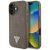 iPhone 16 Tok - Guess Grained Hot Stamp Peony Triangle Logo MagSafe - Barna
