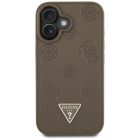iPhone 16 Tok - Guess Grained Hot Stamp Peony Triangle Logo MagSafe - Barna