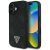 iPhone 16 Tok - Guess Grained Hot Stamp Peony Triangle Logo MagSafe - Fekete