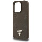 iPhone 16 Pro Max Tok - Guess Grained Hot Stamp Peony Triangle Logo MagSafe - Barna