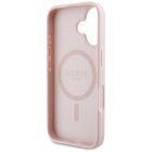 iPhone 16 Tok - Guess Grained Hot Stamp Peony Triangle Logo MagSafe - Pink