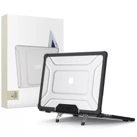   MacBook Air 15" M2 / M3 / M4 (2023-2025) Tok - Tech-Protect SmartShell Pro - Átlátszó-Fekete
