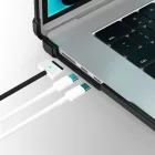 MacBook Air 15" M2 / M3 / M4 (2023-2025) Tok - Tech-Protect SmartShell Pro - Átlátszó-Fekete