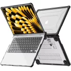 MacBook Air 13" M2 / M3 / M4 (2023-2025) Tok - Tech-Protect SmartShell Pro - Átlátszó-Fekete