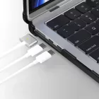MacBook Air 13" M2 / M3 / M4 (2023-2025) Tok - Tech-Protect SmartShell Pro - Átlátszó-Fekete