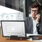 MacBook Air 13" M2 / M3 / M4 (2023-2025) Tok - Tech-Protect SmartShell Pro - Átlátszó-Fekete