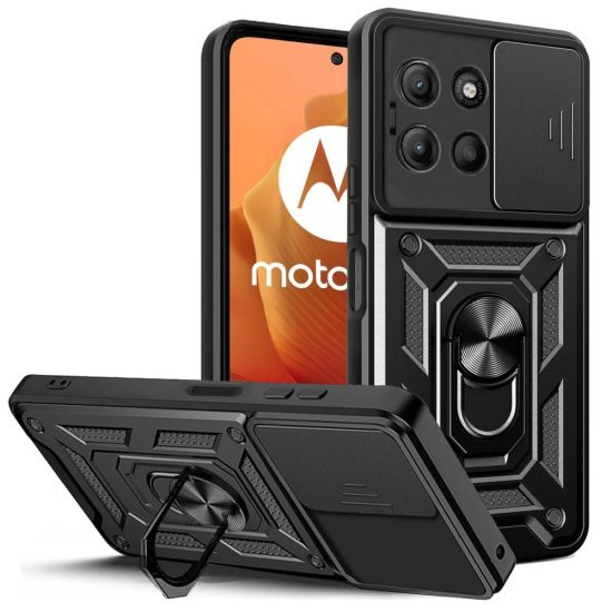 Motorola Moto G15 Tok - Tech-Protect CamShield Pro - Fekete