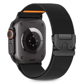   Apple Watch (44/45/46/49mm) Óraszíj - Tech-Protect Nylon Clasp - Fekete