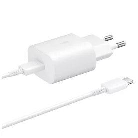   Samsung Hálózati Töltő 25W - USB-C + C-C Kábel - Fóliatasakban - Fehér