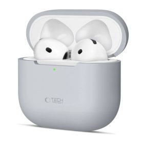 Apple AirPods 4 Tok - Tech-Protect Silicone - Szürke Apple AirPods 4 Tok - Tech-Protect Silicone - Szürke