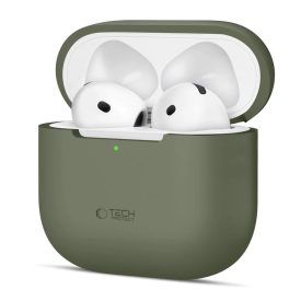 Apple AirPods 4 Tok - Tech-Protect Silicone - Olíva Apple AirPods 4 Tok - Tech-Protect Silicone - Olíva