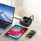 Tech-Protect PCS3X4 Hosszabbító Elosztó - 3x AC + 2x USB-A + 2x USB-C 2m - Fekete