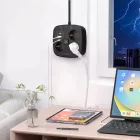 Tech-Protect PCS3X4 Hosszabbító Elosztó - 3x AC + 2x USB-A + 2x USB-C 2m - Fekete