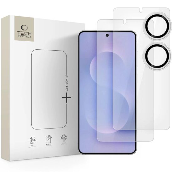 Samsung Galaxy S25 Edge Kijelzővédő és Kameravédő Üvegfólia Készlet - Tech-Protect Glass Set+