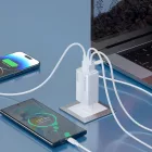 Wozinsky GaN Hálózati Töltő 65W - 2x USB-C + USB-A + C-C Kábel - Fehér