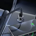 Wozinsky Autós Töltő 65W - USB-C PD 65W + USB-A 45W QC 3.0 - Fekete