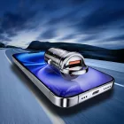 Wozinsky Autós Töltő 65W - USB-C PD 65W + USB-A 45W QC 3.0 - Fekete