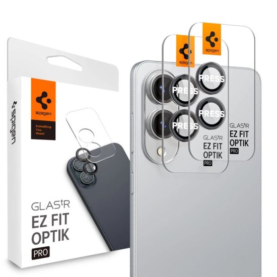 Samsung Galaxy S25 Edge Kameravédő Üvegfólia - Spigen Glas.tR EZ Fit Optik Pro x 2 db - Fekete
