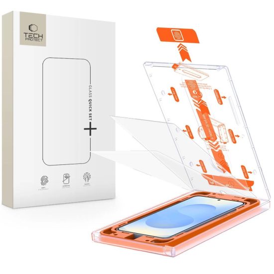 Samsung Galaxy S25+ Plus Kijelzővédő Üvegfólia - Tech-Protect Quick Set+