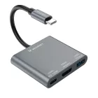 Wozinsky WHCH-01 USB-C HUB - PD 100W - HDMI 4K@30Hz - USB-A 10Gbps - Szürke