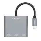 Wozinsky WHCH-01 USB-C HUB - PD 100W - HDMI 4K@30Hz - USB-A 10Gbps - Szürke