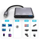 Wozinsky WHCH-01 USB-C HUB - PD 100W - HDMI 4K@30Hz - USB-A 10Gbps - Szürke