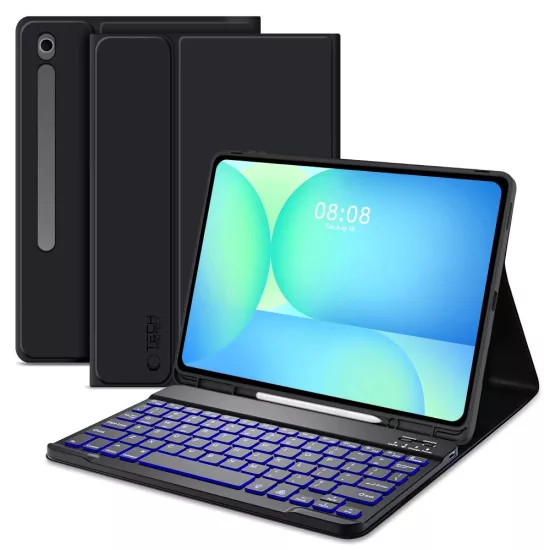 Samsung Galaxy Tab S10 FE+ 13.1" X620 / X626B Tok - Tech-Protect SC Ceruzatartóval és Angol Billentyűzettel - Fekete