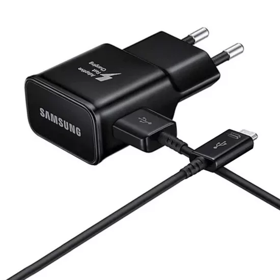 Samsung Hálózati Töltő 15W - USB-A + A--C Kábel - Fóliatasakban - Fekete