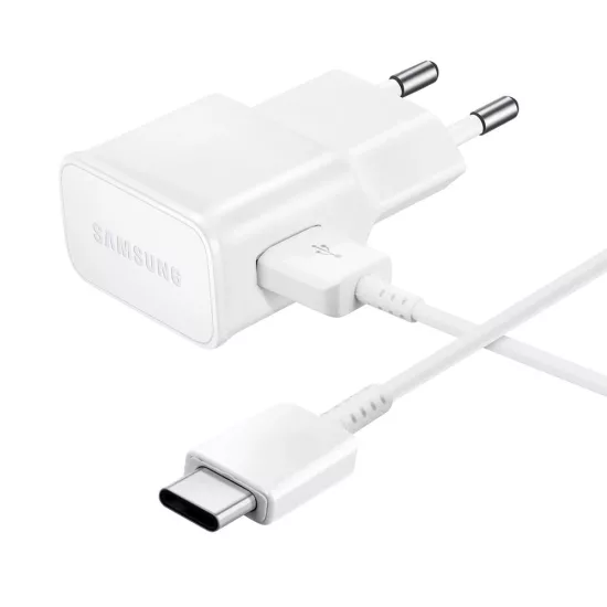 Samsung Hálózati Töltő 15W - USB-A + A--C Kábel - Fóliatasakban - Fehér