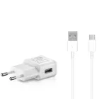 Samsung Hálózati Töltő 15W - USB-A + A--C Kábel - Fóliatasakban - Fehér