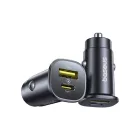 Baseus GoTrip Autós Töltő 30W - USB-C + USB-A - Fekete