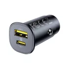 Baseus GoTrip Autós Töltő 30W - USB-C + USB-A - Fekete