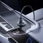 Baseus GoTrip Autós Töltő 30W - USB-C + USB-A - Fekete
