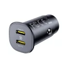 Baseus GoTrip Autós Töltő 30W - 2x USB-C - Fekete