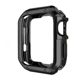 Apple Watch 4 / 5 / 6 / SE (44mm) - Soft Strong Watch Case - Fekete   Apple Watch 4 / 5 / 6 / SE (44mm) - Soft Strong Watch Case - Fekete