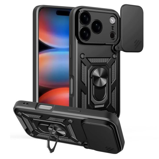 iPhone 17 Pro Tok - Hybrid Armor Camshield - Fekete