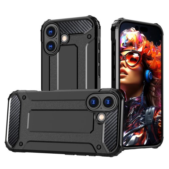 iPhone 17 Tok - Hybrid Armor - Fekete