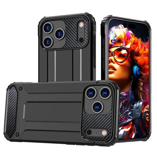 iPhone 17 Pro Tok - Hybrid Armor - Fekete